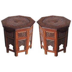 A Pair of Late 19th Century Indian Mahogany Travel Table