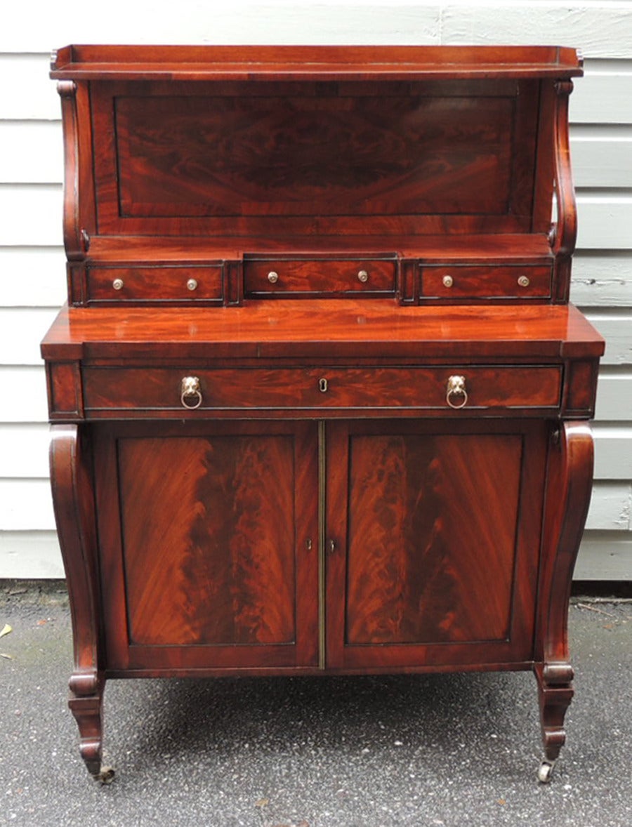 Early 19th C English Regency Mahogany Credenza For Sale 1
