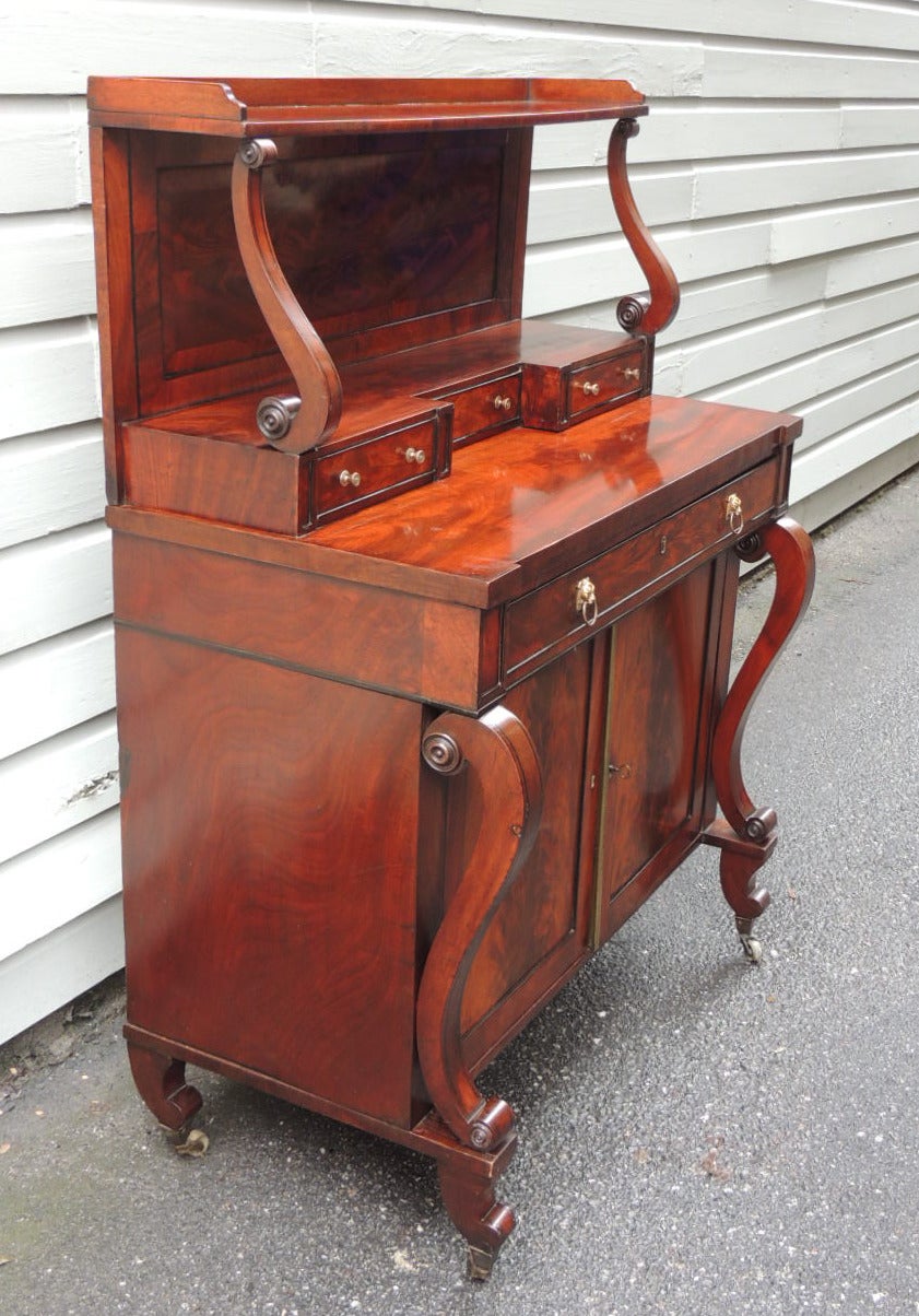 Early 19th C English Regency Mahogany Credenza For Sale 3