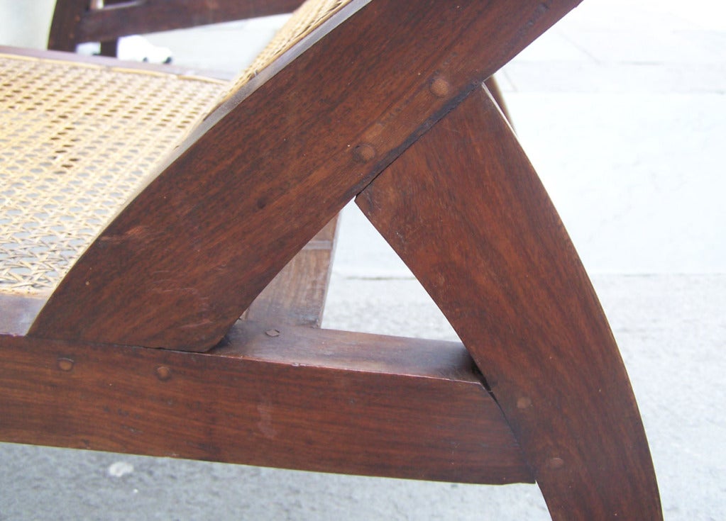 19th Century True Pair of Early 19th C West Indies Mahogany and Cane Planter's Chairs