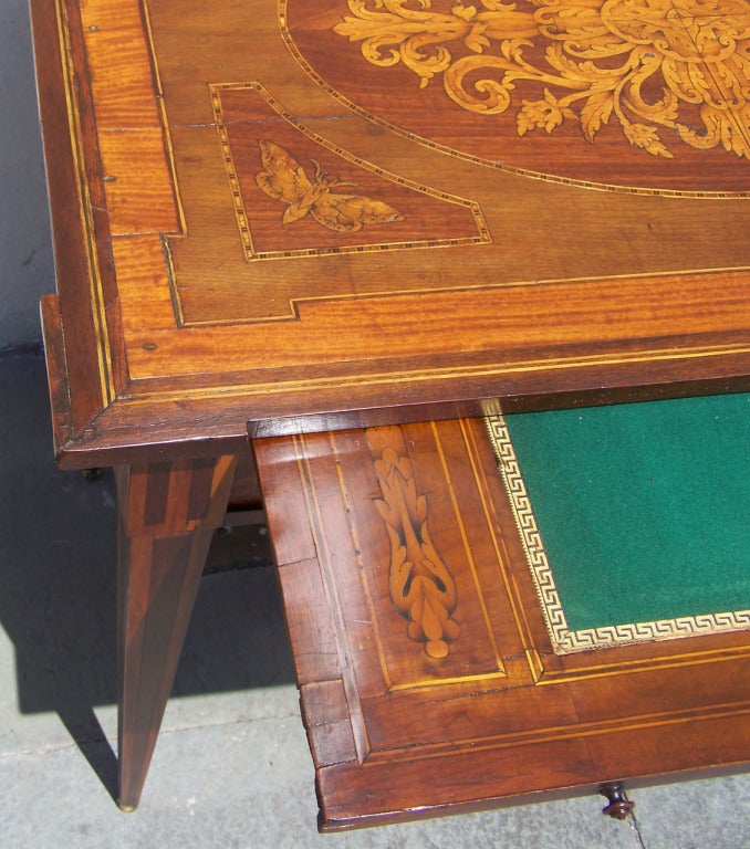 English 1800s Marketry Regency Writing Desk 2