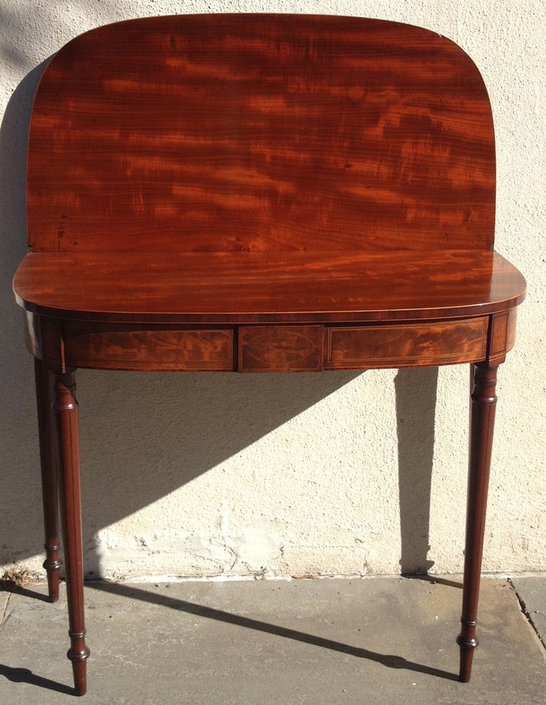 19th Century Early 19th C Boston Mahogany Card Table