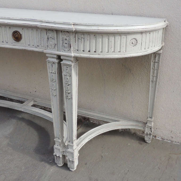 20th Century English Adam's Style Mahogany Console Table In Excellent Condition In Charleston, SC