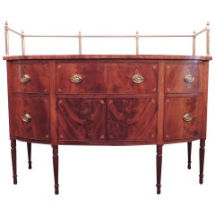 Antique Early 19th C Sheraton Mahogany Sideboard with Gallery