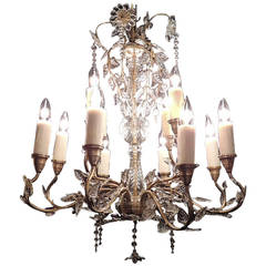 20th C German Crystal Maison Bagues Style Stamped Chandelier 1