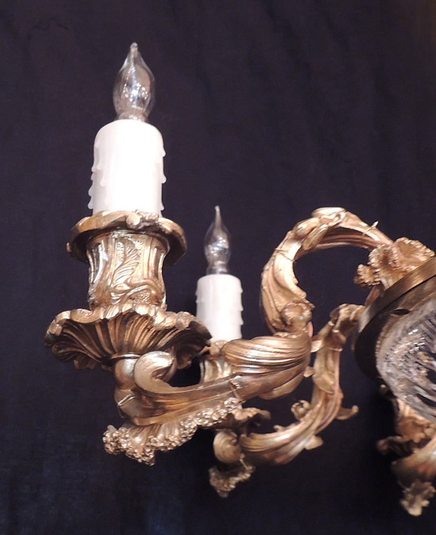 Early 19th C French Regence Crystal and Bronze Doré Chandelier 3