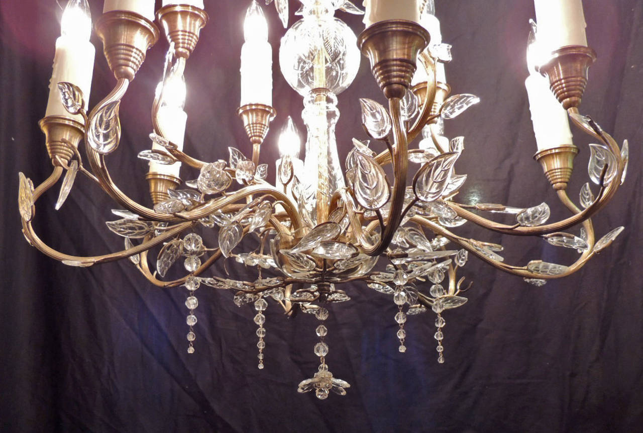 20th Century 20th C German Crystal Maison Bagues Style Stamped Chandelier