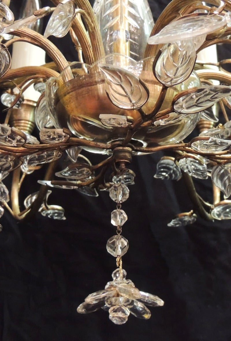 20th C German Crystal Maison Bagues Style Stamped Chandelier 2