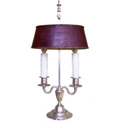 Early 20th Century French Silver Plated Bouillotte Lamp