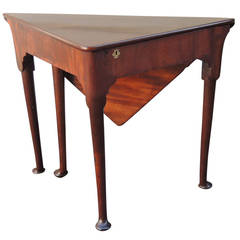 18th C English Mahogany Queen Anne Handkerchief Table 12