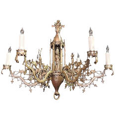 18th Century Gothic Chandelier with Madonna and Child