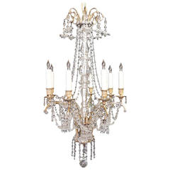 Early 20th C French Baccarat-Quality and Bronze Doré Chandelier 10