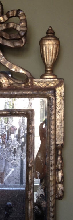 Neoclassical 18th C Italian Silver Leaf Mirror