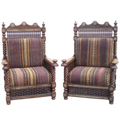 Antique Pair of 1910 Syrian Chairs (Two pairs available)
