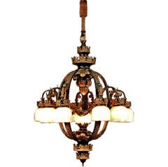 Signed Quezell Eleven Light Chandelier
