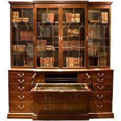 Chippendale Breakfront Bookcase-18th Century English George III