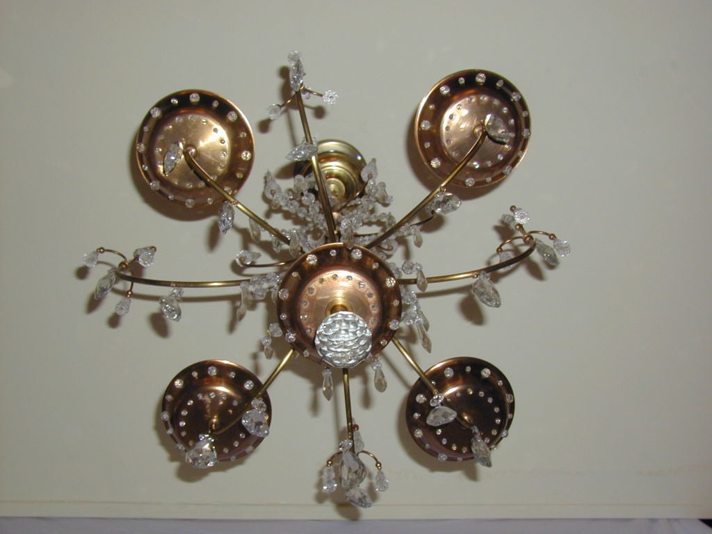 House of Jansen 4 Arm Chandelier For Sale 5