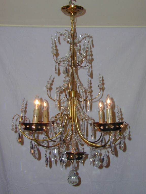 French House of Jansen 4 Arm Chandelier For Sale