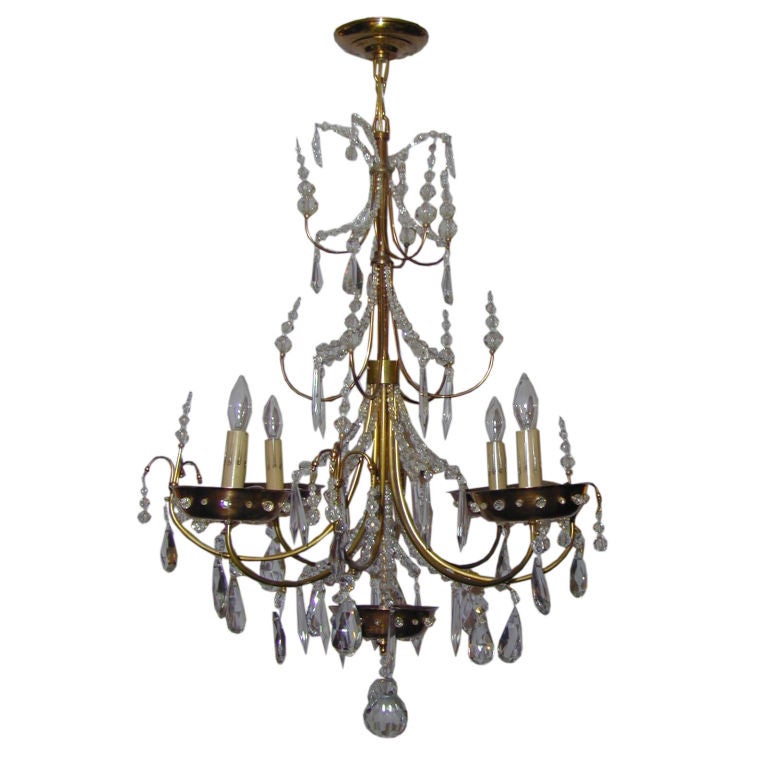 House of Jansen 4 Arm Chandelier For Sale