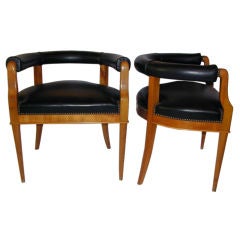 Pair of Curved Back Armchairs