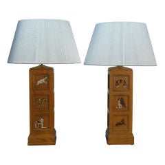 Pair of Astrological Lamps