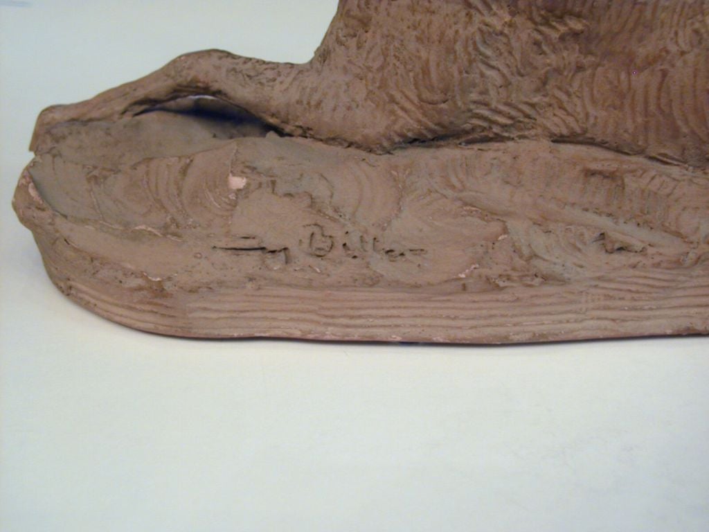 Terracotta Sculpture of Doe and Fawn