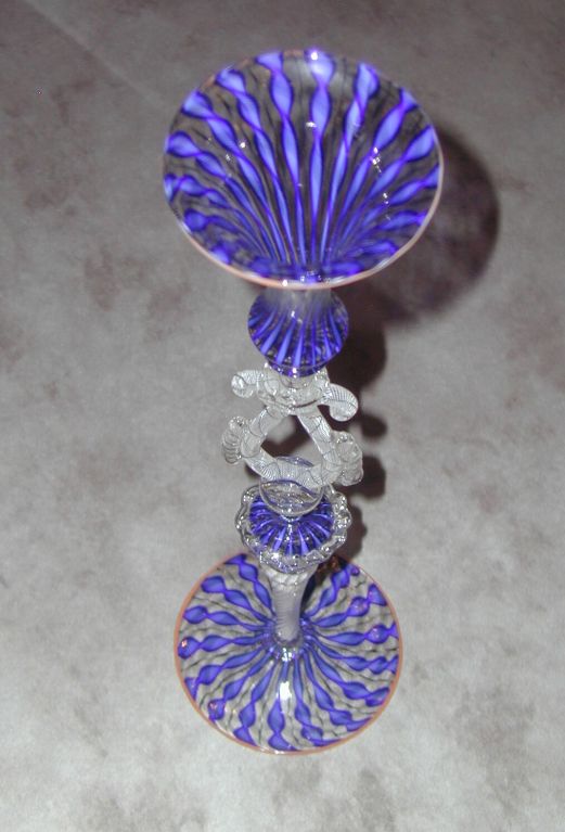 Italian Renaissance Style Art Glass Goblet For Sale 5