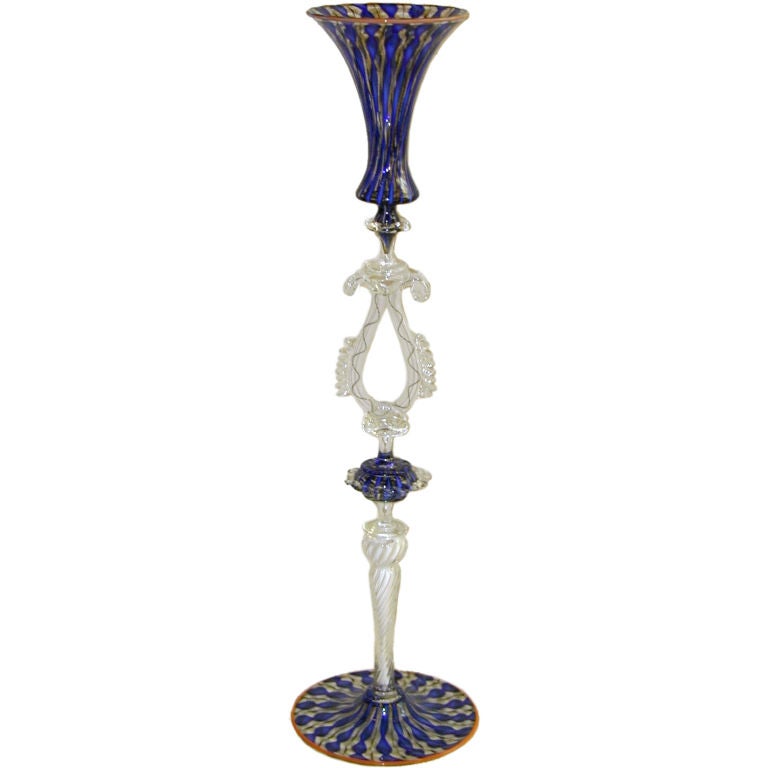 Italian Renaissance Style Art Glass Goblet For Sale