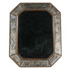 House of Jansen Verre Eglomise Octagonal Mirror