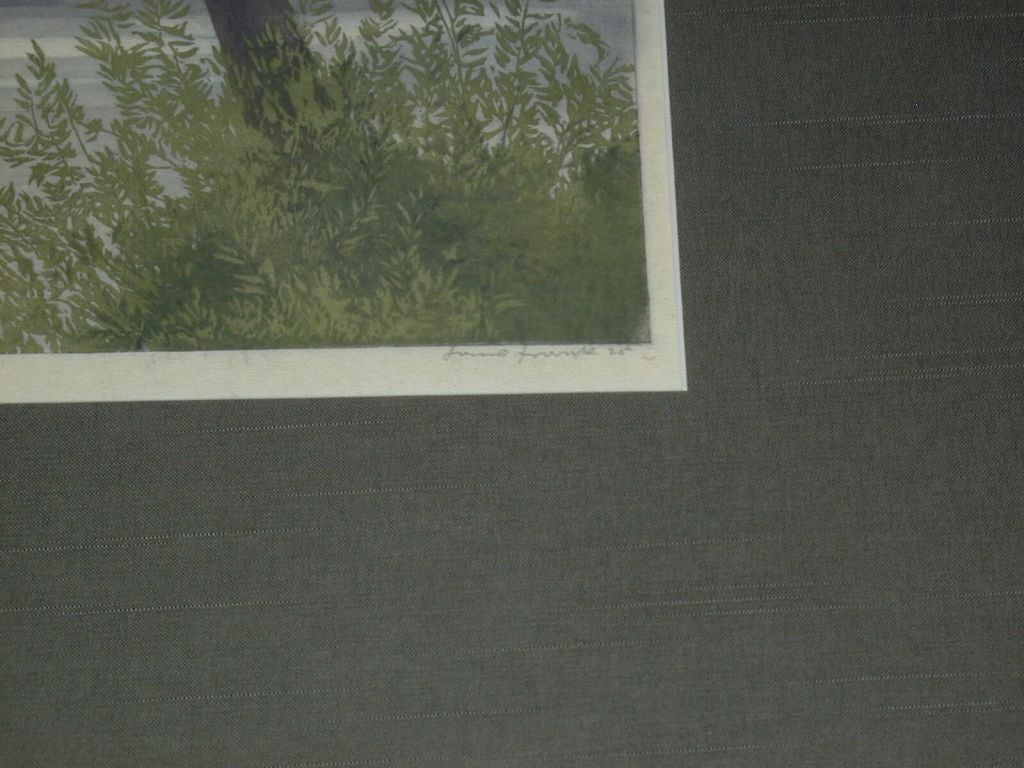 "Naples" Color Woodcut