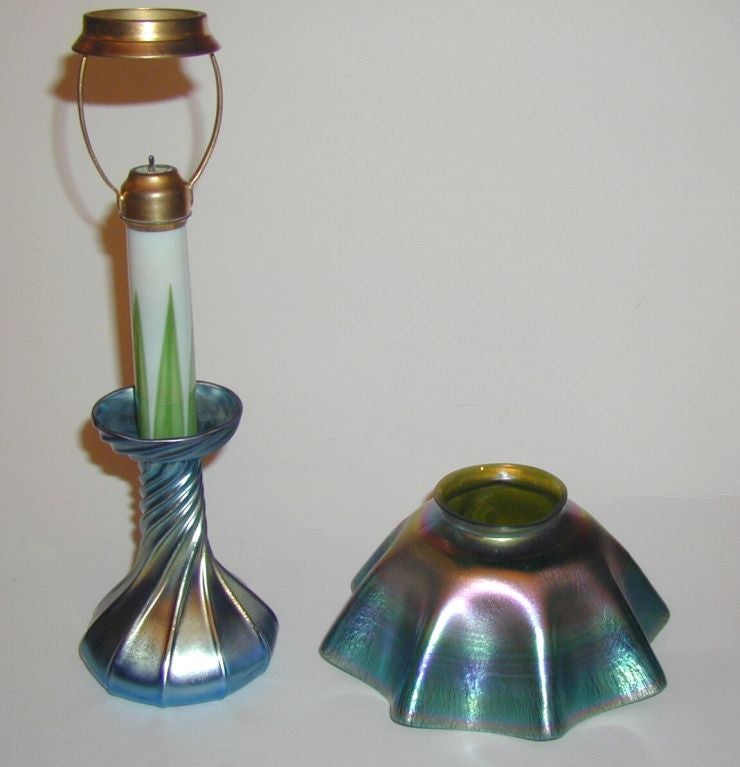 L.C. Tiffany Candlestick Lamp 1