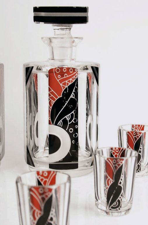 Czech Karl Palda  Art Deco Cordial Set For Sale