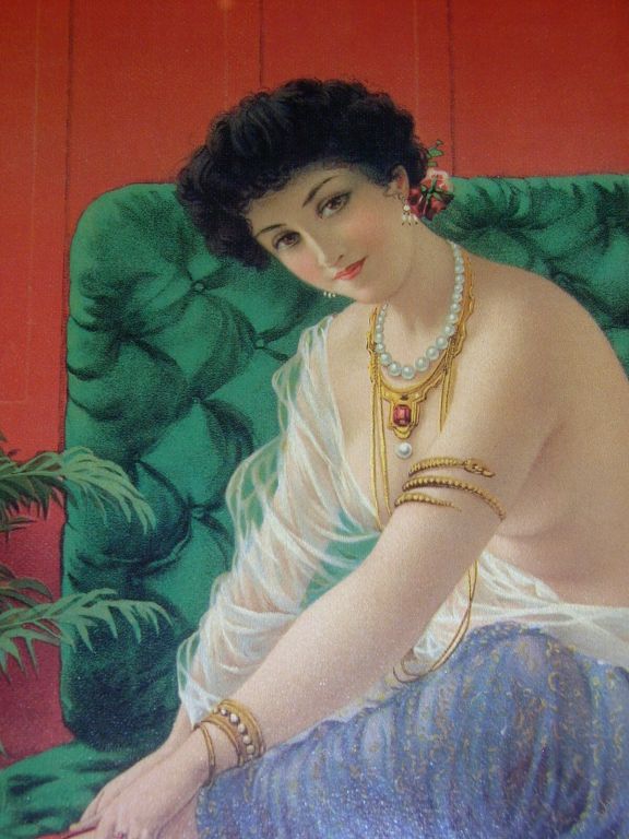 Art Deco Odalisque Chromolithograph For Sale 2