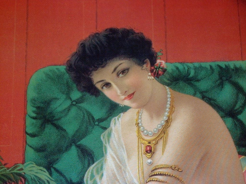 Art Deco Odalisque Chromolithograph For Sale 4