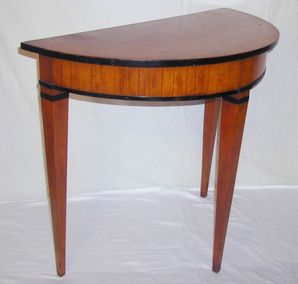 19th Century Biedermeier  Demilune Console For Sale