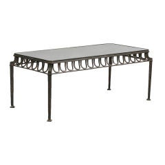 Wrought Iron and Mirror Cocktail Table