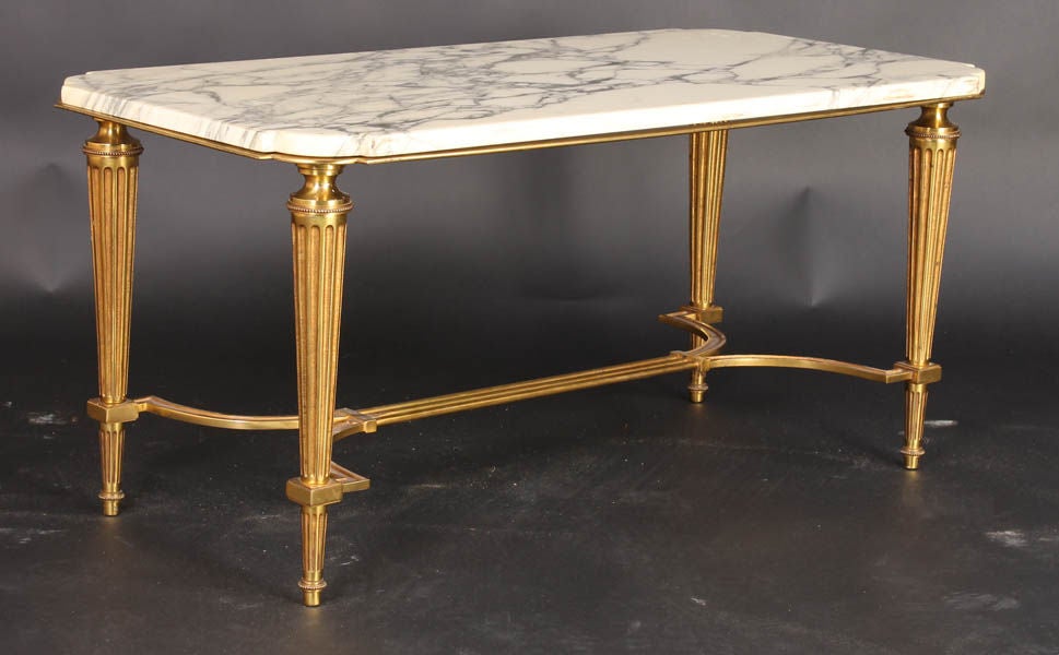Neoclassical Gold Bronze Cocktail Table
