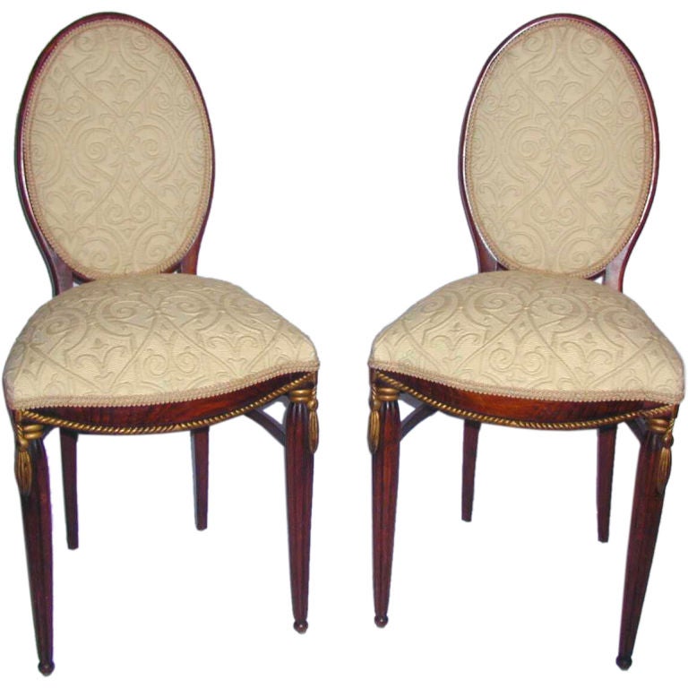 Pair of  Sue et Mare Side Chairs For Sale