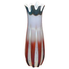 Fluted  Coronet Murano Vase