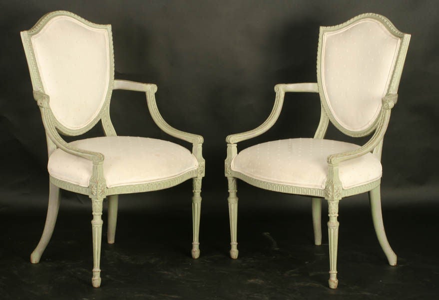 House of Jansen Pair of Adam's Style Chairs