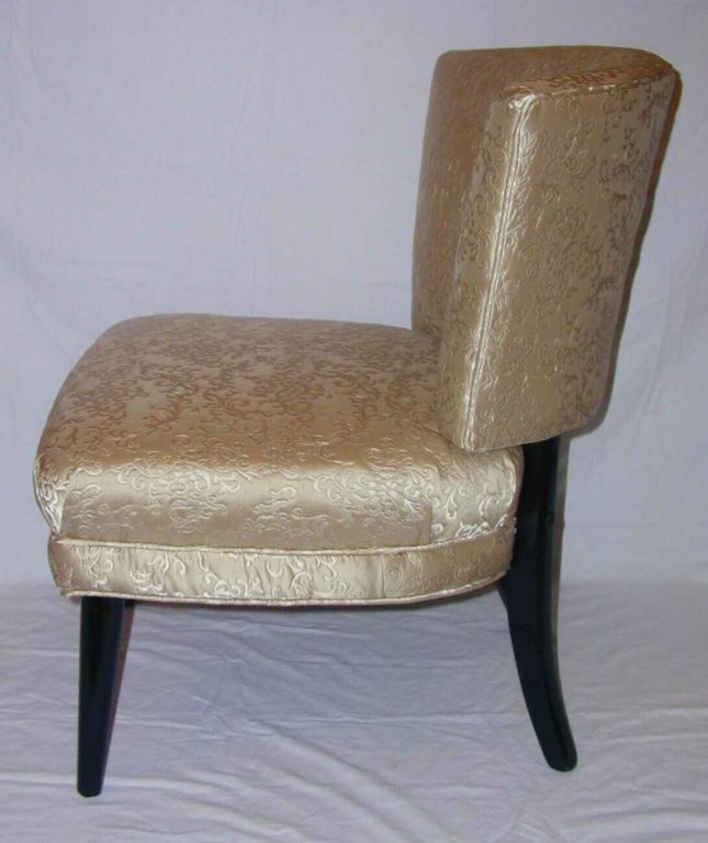 Wood Pair of Slipper Chairs For Sale