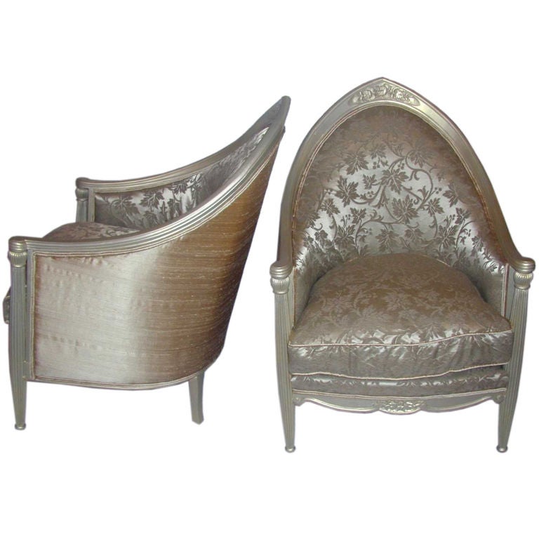 Pair of Art Deco Bergeres For Sale