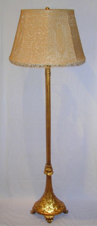 Regency Style Carved Giltwood Floor Lamp