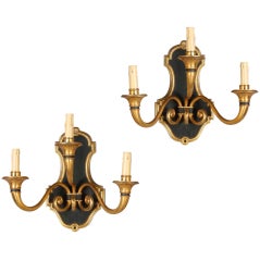 Pair of House of Jansen Bronze Sconces