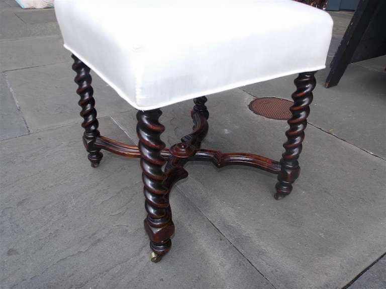 English Mahogany Barley Twist Foot Stool. Circa 1820 1