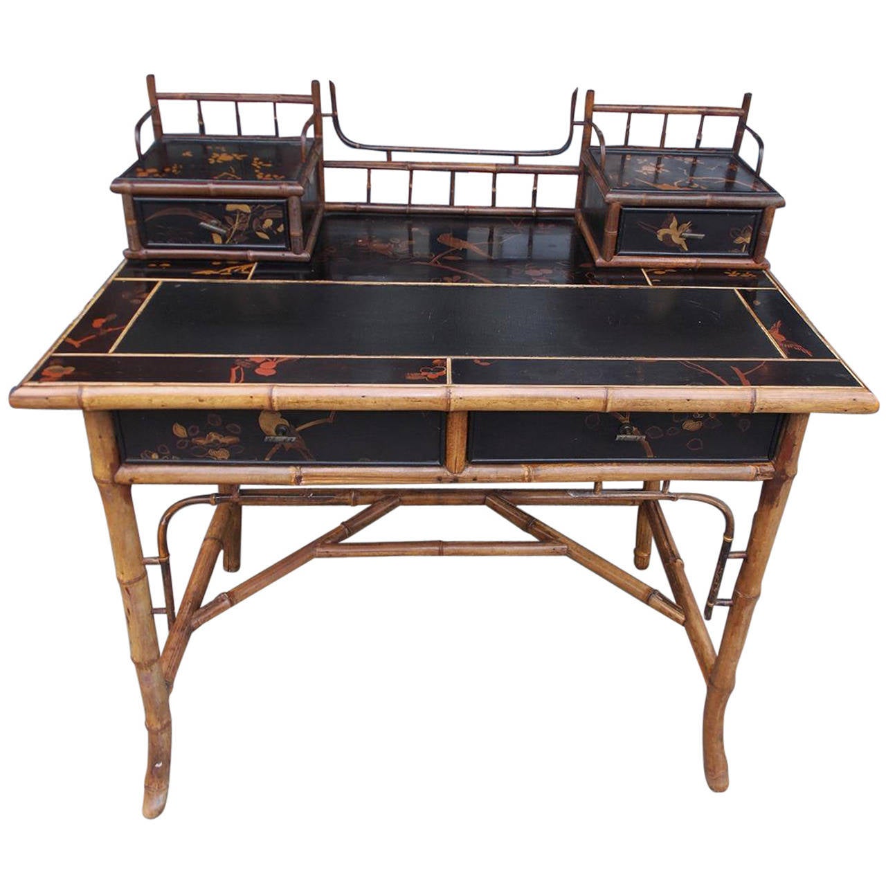 Design Lacquered Furniture english faux bamboo black lacquered writing desk circa 1830 for 1