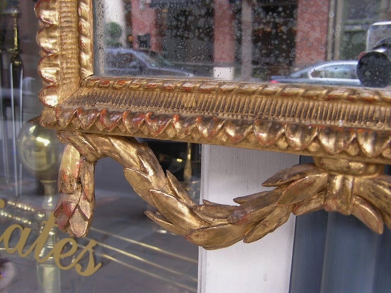 Pair of French Gilt Carved Wood and Gesso Foliage Wall Mirrors, Circa 1780 2