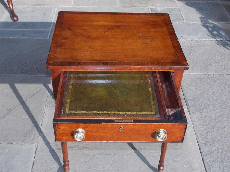 English Regency Mahogany and Tulip Wood Work Table with Desk. Circa 1800 2