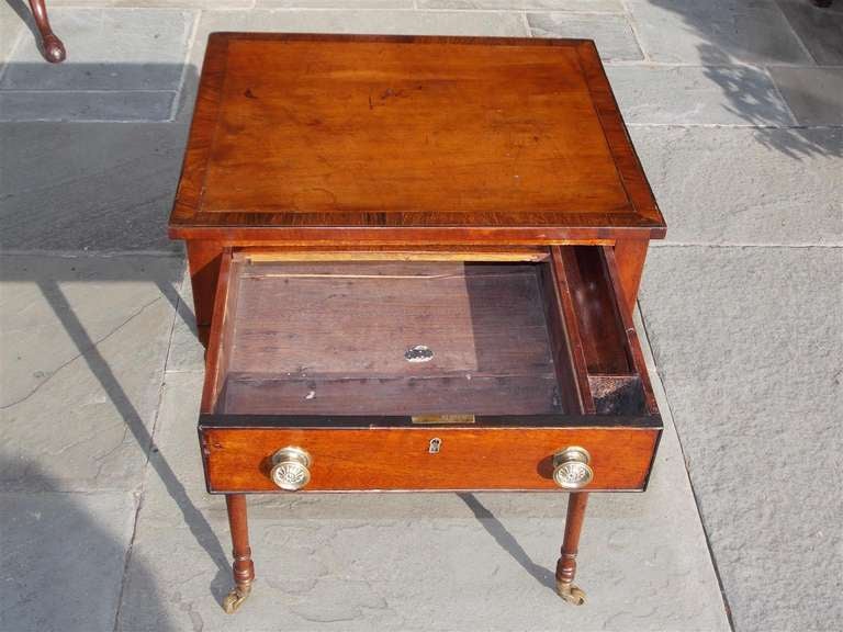 English Regency Mahogany and Tulip Wood Work Table with Desk. Circa 1800 3