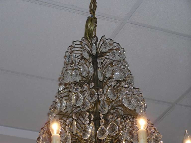 Pair of French Bronze and Crystal Chandeliers, Circa 1820 In Excellent Condition For Sale In Hollywood, SC